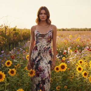 Haute Hippie Multicolor Floral Maxi Silk Slip Dress NWT | size small